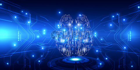 科技大腦信息技術藍色背景